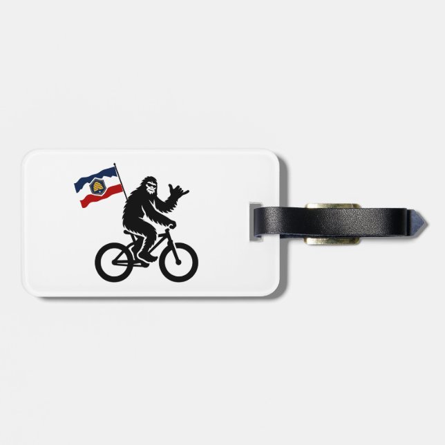 Bigfoot Cycling Utah Flagga Bagagebricka (Baksida Vågrät)