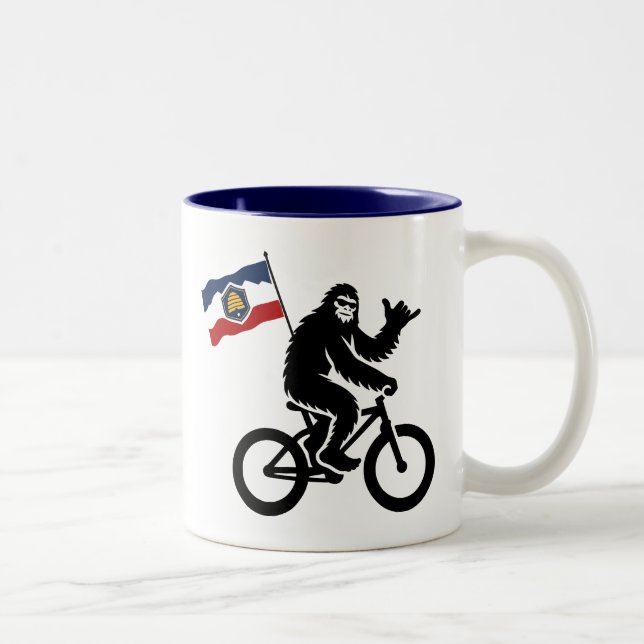 Bigfoot Cycling Utah Flagga Två-Tonad Mugg (Höger)