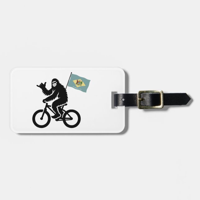 Bigfoot Cyklar Delaware Flagga Bagagebricka (Horisontell Framsida)
