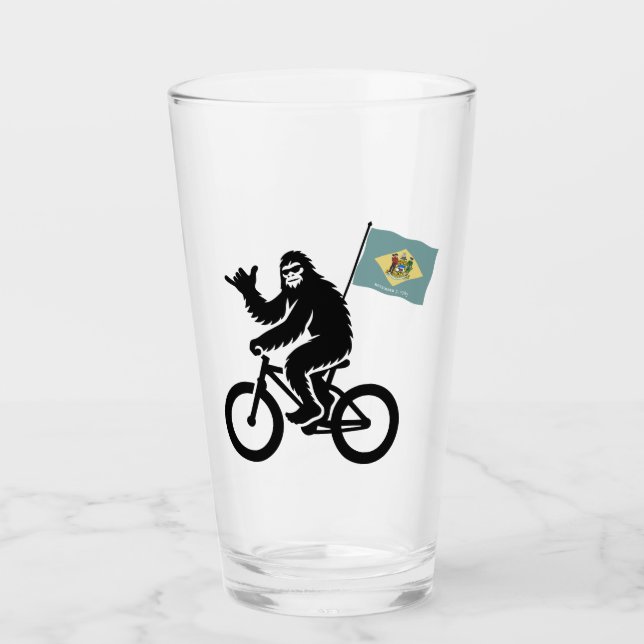 Bigfoot Cyklar Delaware Flagga Glaskopp (Framsida)