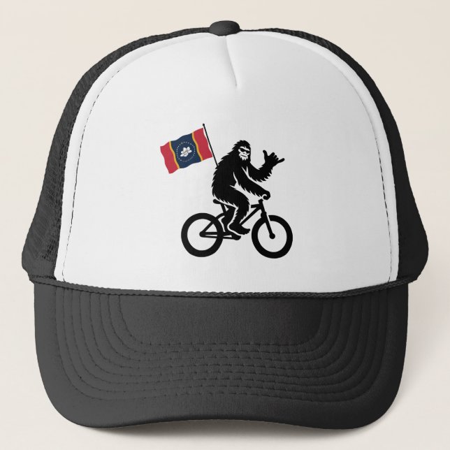 Bigfoot Cykling Mississippi Flagga Keps (Framsida)