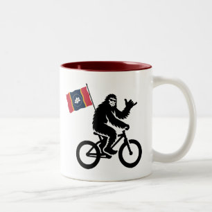 Bigfoot Cykling Mississippi Flagga Två-Tonad Mugg