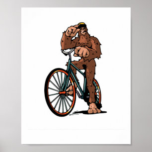 Bigfoot Cykling Mountainbike Mtb Rolig Cyklist Sas Poster