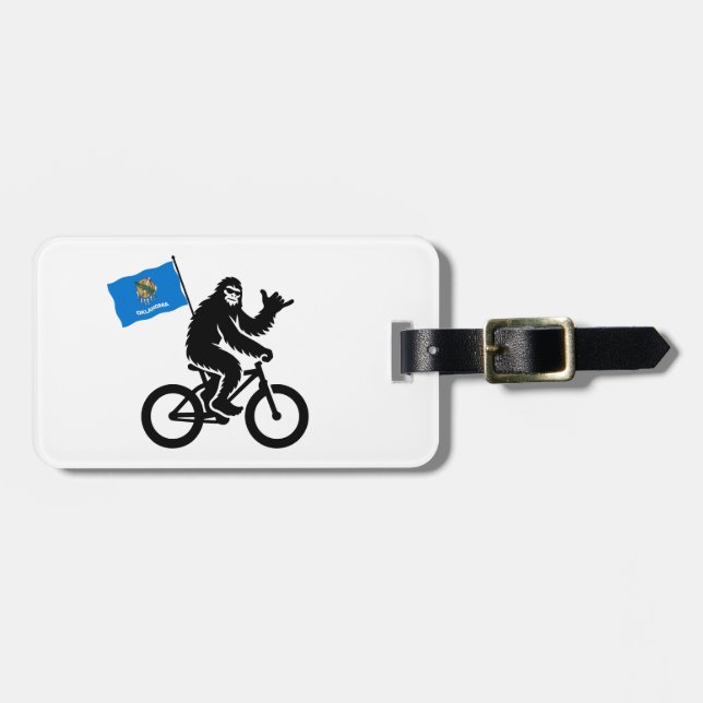 Bigfoot Cykling Oklahoma Flagga Bagagebricka (Horisontell Framsida)