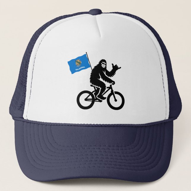 Bigfoot Cykling Oklahoma Flagga Keps (Framsida)