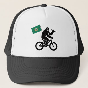 Bigfoot Cykling Washington Flagga Keps