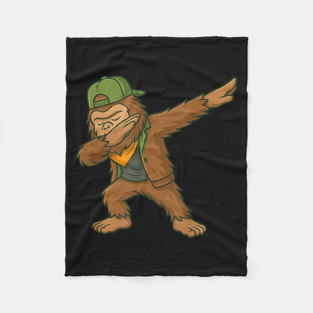 Bigfoot Dab Sasquatch Streetwear Funny Men Women K Fleecefilt (Framsidan)