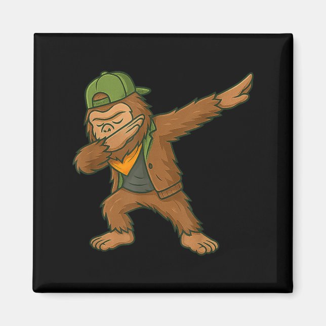 Bigfoot Dab Sasquatch Streetwear Funny Men Women K Magnet (Framsidan)