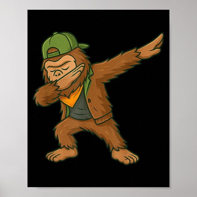 Bigfoot Dab Sasquatch Streetwear Funny Men Women K Poster (Framsidan)