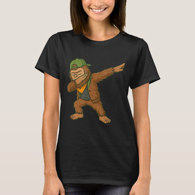 Bigfoot Dab Sasquatch Streetwear Funny Men Women K T Shirt (Framsida)