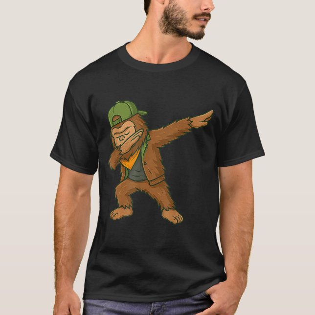 Bigfoot Dab Sasquatch Streetwear Funny Men Women K T Shirt (Framsida)
