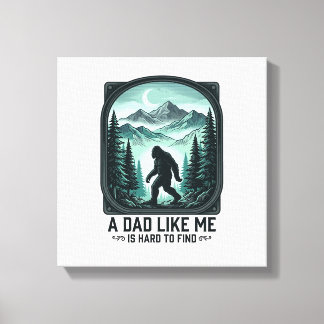 Bigfoot Dad Vintage Engraving Funny Father Shirt D Canvastryck