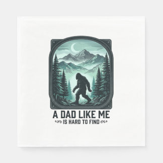 Bigfoot Dad Vintage Engraving Funny Father Shirt D Pappersservett