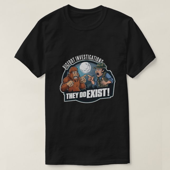 Bigfoot -de finns t shirt (Design framsida)