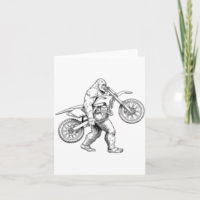 Bigfoot Dirt Bike Sasquatch Biker  Kort (Framsida)