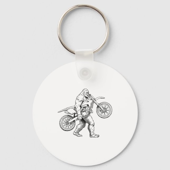 Bigfoot Dirt Bike Sasquatch Biker  Nyckelring (Framsida)