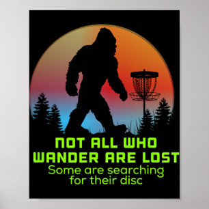Bigfoot Discgolf Sasquatch Kedjekastare Rolig Stor Poster