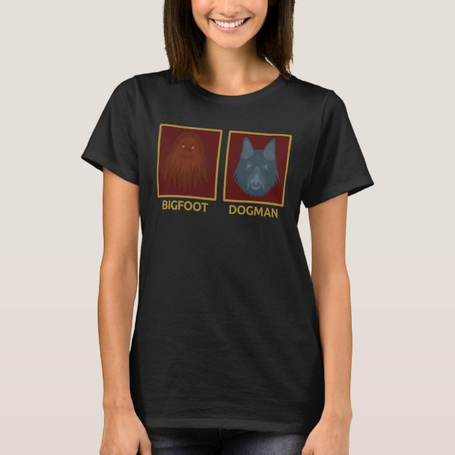 Bigfoot & Dogman Kvinnors T-Shirt (Framsida)