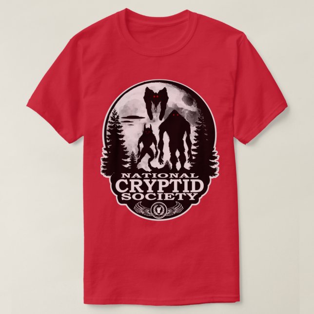 Bigfoot, Dogman, Mothman, UFO:s National Cryptid S T Shirt (Design framsida)