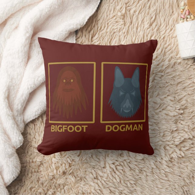 Bigfoot & Dogman Pillow Kudde (Filt)