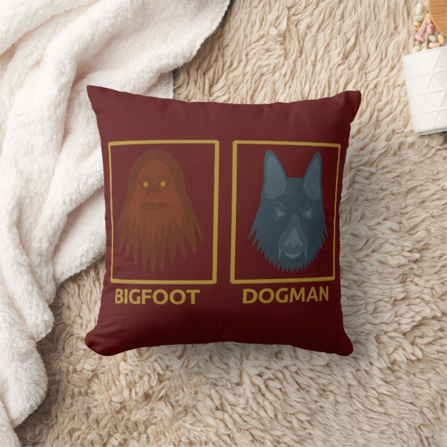 Bigfoot & Dogman Pillow Kudde (Filt)