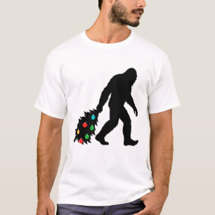 Bigfoot drar julgran t shirt