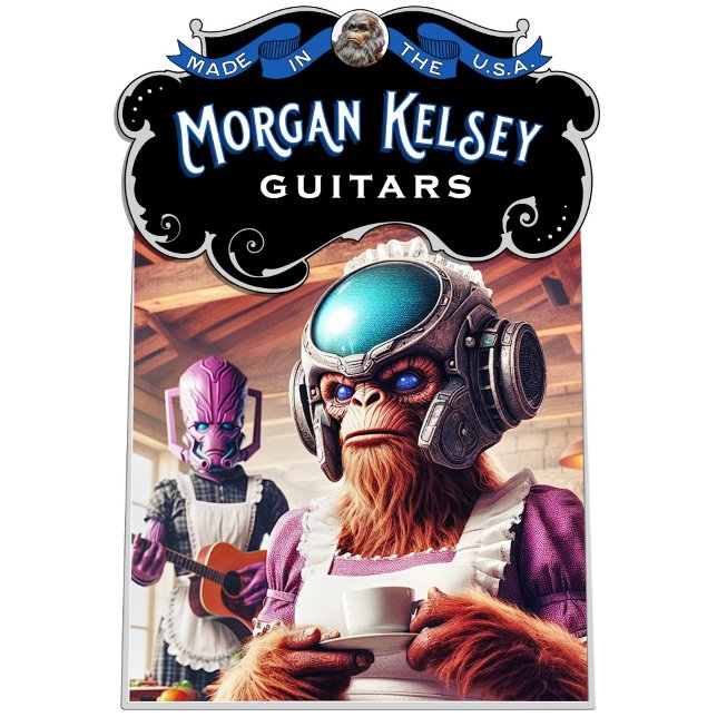 Bigfoot-drickstek som lyssnar på gitarr t shirt (Skapare uppladdad)