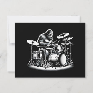 Bigfoot Drummer Sasquatch spelar Drums Musician B