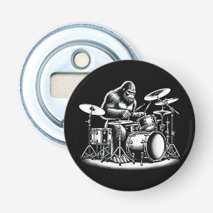 Bigfoot Drummer Sasquatch spelar Drums Musician B Flasköppnare
