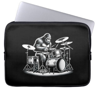 Bigfoot Drummer Sasquatch spelar Drums Musician B Laptop Fodral