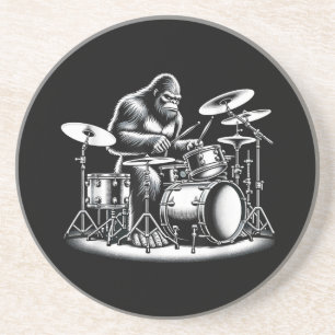Bigfoot Drummer Sasquatch spelar Drums Musician B Underlägg