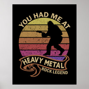 Bigfoot du hade mig på tungt medalj Sten Legend Poster