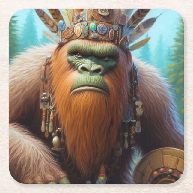 Bigfoot Eco Warrior Underlägg Papper Kvadrat (Framsidan)