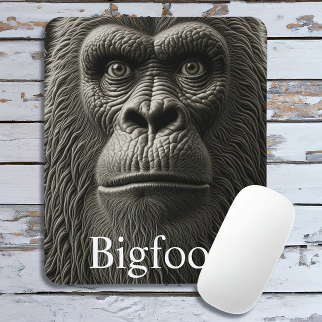 Bigfoot eller Sasquatch Close Ansikte Musmatta (Skapare uppladdad)