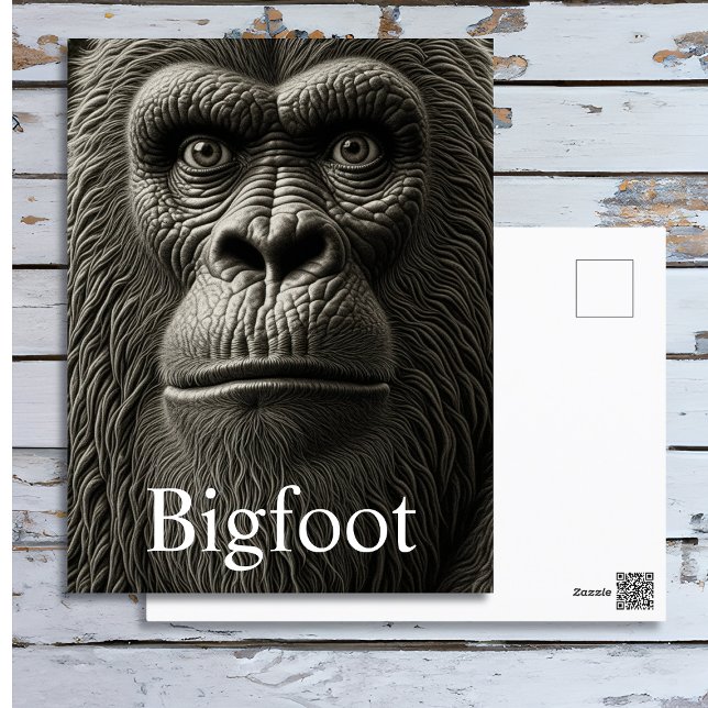 Bigfoot eller Sasquatch närbild ansikte Vykort (Skapare uppladdad)