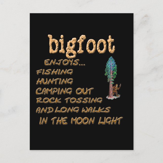 Bigfoot Enjoys Vykort (Framsida)