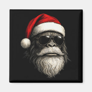 Bigfoot Face Sunglares Santa jul Roligt Xmas Sa Magnet