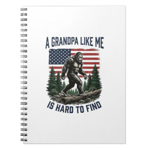 Bigfoot Farfar Vintage Amerikansk Flagga Tröja Des Anteckningsbok