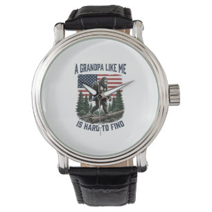 Bigfoot Farfar Vintage Amerikansk Flagga Tröja Des Armbandsur