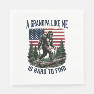 Bigfoot Farfar Vintage Amerikansk Flagga Tröja Des Pappersservett