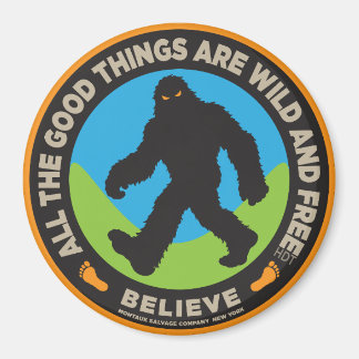 Bigfoot Färgad knapp Magnet