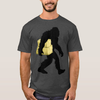 Bigfoot Farmer Cryptid Wheat Straw Bale Farming T Shirt