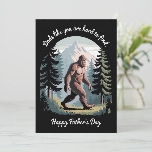 Bigfoot Fars dag Sasquatch Funny Pappa Inbjudningar (Stående Fram)