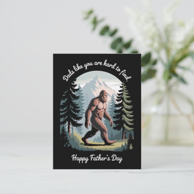 Bigfoot Fars dag Sasquatch Rolig Pappa Vykort (Stående Fram)