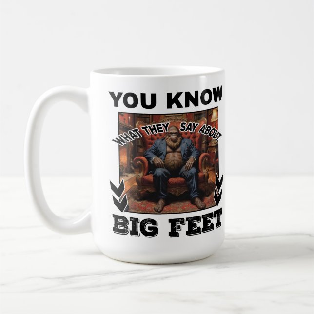 Bigfoot Feet Joke Kaffemugg (Vänster)