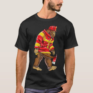 Bigfoot Firefighter Manar Thin Red Line Sasquatch  T Shirt