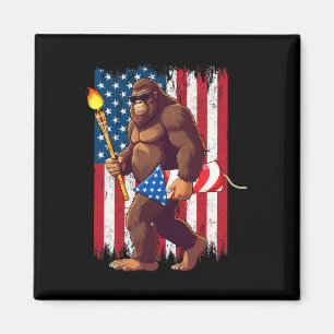 Bigfoot Fireworks 4:e juli Sasquatch American U Magnet