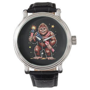 Bigfoot Fireworks 4:e Juli Sasquatch US Amerika Armbandsur