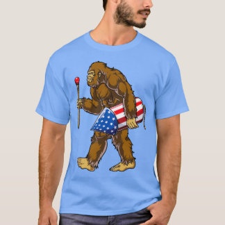 Bigfoot Fireworks T 4:e juli Kids Boys Sasquatc Shirt