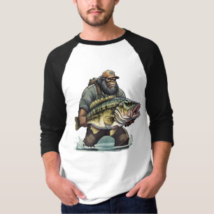 Bigfoot Fishing Bass Fish Sasquatch yeti Fishman T Shirt